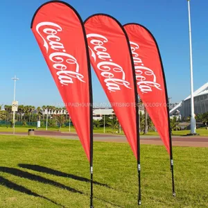 Wholesale Bow Flags Outdoor Advertising Promotional Teardrop Beach Flags thumbnail-1