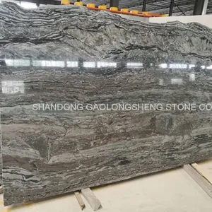 Grey Wave Marble,Zebra Stripe Marble,Grey Wooden Marble,blue Bamboo,Grey Straight Marble, Grey Wave Marble Slabs & Blocks thumbnail-3
