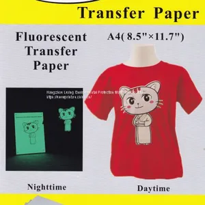 A4 Size Fluorescent Heat Transfer Paper, Iron-on Transfer Paper With Fluorescent Effect thumbnail-1