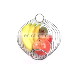 Countertop Metal Steel Wire Vegetables Fruit Bowl Banana Holder Kitchen Rack Storage Fruit Basket Metal thumbnail-1