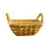Handmade Christmas Empty Ceramic Bread Fast Beach Food Tray Hamper Gift Baskets for Bread Gift Supplies With Handle thumbnail-3