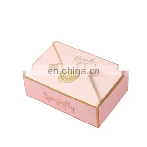 Custom Happy Birthday Gift Cardboard Origami Package Boxes Pink Metallic Craft Paper Empty Sweet Packaging With Wax Seal thumbnail-1