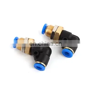 SNS SPLM Series Elbow Bulkhead Push In Connect Fitting Pipe Tube Union Quick Connector thumbnail-1