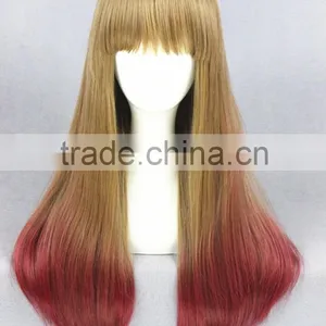 Wholesale High Quality 60CM Medium Blonde Red Mixed Lolita Women Synthetic Wig thumbnail-2