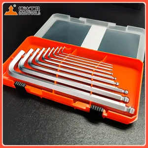Industrial-grade Ball-end Hexagonal Wrench Set 1.5-10mm Extended L-shaped 9-piece Set of Screw Wrenches for Wholesale and Customization thumbnail-2