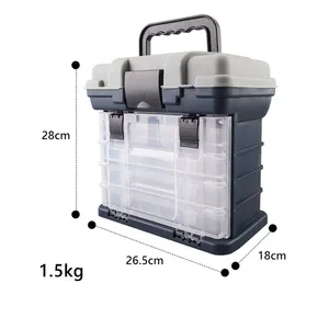 Fishing Tackle Box Four Removable Racks Lure and Hooks Storage Multipurpose Utility Box thumbnail-4