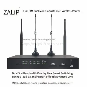 Zalip 4g Dual-sim Dual-mode Industrial Router With Dual Sim Card Standby, Load Balancing, and Bandwidth Aggregation, Gps Positioning, Support for Rs232/rs485 Dtu Serial Communication, Gpio, and Poe thumbnail-1