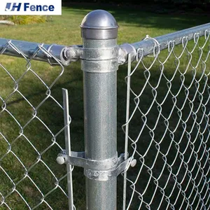 Easily Assembled Black Paint Diamond Fence Volleyball Court Chain Link Fence Panels Farm Galvanized Chain Link Wire Mesh Fence thumbnail-3