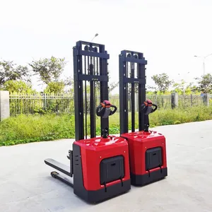 1T 1.6M Lift Stacker Machine Self Loading Portable Forklift Electric Stacker thumbnail-1