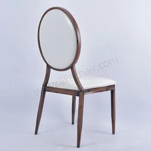 Wholesale Durable Iron Round Back Wedding Furniture Metal Legs Antique Design Party Chairs Events Hotel Banquet Chairs thumbnail-4