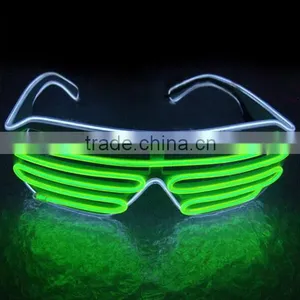 Dual Color EL Wire Shutter Shades Glasses thumbnail-3