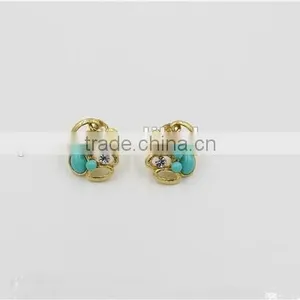 Luxury Jewelry Set Gold Chain Green Pendant Necklace Fashion Necklace Earring thumbnail-2