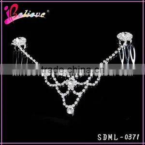 Bling Bling Crystal Bridal Headpiece Luxury Hair Jewelry Rhinestone Chain Head Jewelry thumbnail-1