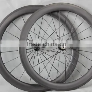 Black Hub 700C Tubular Carbon Wheel Set Professional UD Matt Carbon Road Bike Tubular Wheelset W65T thumbnail-1