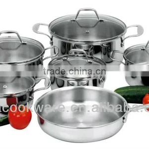 11pcs Premium Quality Tri-ply Stainless Steel Cookware Sets With Casting Handle and Induction Bottom thumbnail-1