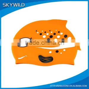 High Quality Kids Soft Swim Caps / Silicone Cute Swim Cap thumbnail-1