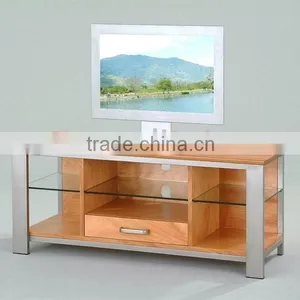 Modern TV Stand/ Wooden Glass TV Stand thumbnail-1