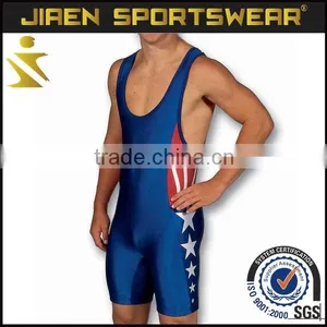 China Wholesale Custom Youth Cool Cheap Sublimated Wrestling Singlet thumbnail-1