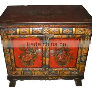 Chinese Antique Tibetan Small Cabinet thumbnail-1