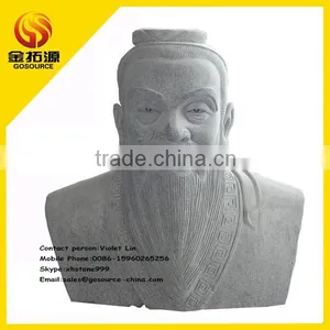 Confucius Male Stone Bust Statue thumbnail-1