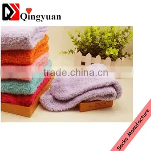 Solid Fuzzy Socks Lady's Strippe Fluffy Socks/women Indoor Microfiber Fuzzy Socks thumbnail-1