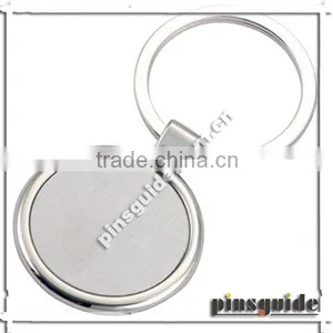Cheap Advertising Antique Fashion Round Metal Name Keychain With Company Logo thumbnail-1