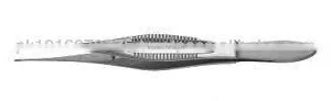Plastic Surgery Instruments, Grazer Blepharoplasty Forceps 1 cm ,4x5 Teeth thumbnail-1
