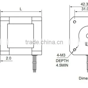 1.8 Degree NEMA17 42BYGH Hybrid Stepper Motor Factory Customized thumbnail-2