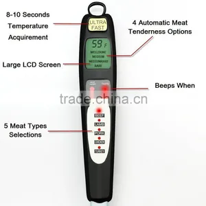 Digital Food Meat Cooking BBQ Thermometer Portable Collapsible Internal Probe Cooking Thermometer With Instant LCD Read Display thumbnail-2