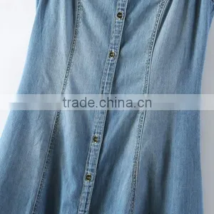 2014 Beautiful Ladies Casual Dresses Pictures Name Brand Womens Sleeveless Denim Sexy Dress Low Price thumbnail-4