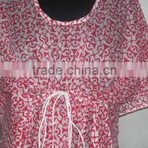 Hand Block Printed Women Casual Wear Kaftan Sexy Fashionable Maxi Dress Designer Beach Wear Poncho Kimono thumbnail-2