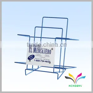 New Design 2 Pockets Floor Stand Abloid Newspaper Display Racks thumbnail-2