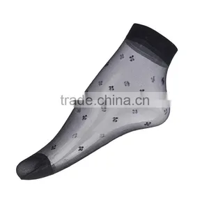 Bulk Wholesale Jacquard Transparent Socks for Women Custom Young Girls Socks 4288 thumbnail-1