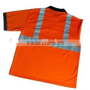 Polyester Hi Vis Fluorescent Polo Shirt Short Sleeve thumbnail-2