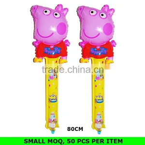 Wholesale Mini Round Shape Chirismas Santa Claus Mylar Inflatable Clap Stick Balloon thumbnail-2