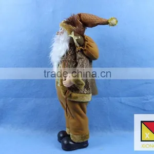 ]Natural Country Brown Standing Santa Claus Christmas Figure With Gift Bag thumbnail-2