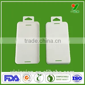 Wholesale Eco-friendly 100% Biodegradable Sugarcane Fiber Thermoforming Bagasse Pulp Moulding Process Phone Case Packaging Tray thumbnail-1