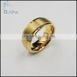 Flat Tungsten Gold Ring Wedding Ring Designs thumbnail-1