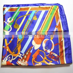 Custom Design Silk Screen Print Square Scarf 90*90cm Silk Scarf for Lady thumbnail-1
