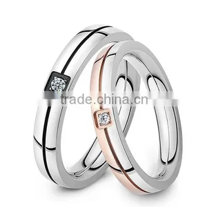 Couple Finger Rings Titanium Steel Simple Design Set Ring thumbnail-2