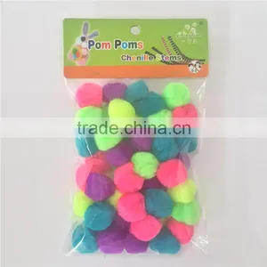 Factory Supply DIY Crafts Acrylic Fluorescent Pompoms Toys for Kids or Wedding Party Decoration thumbnail-1