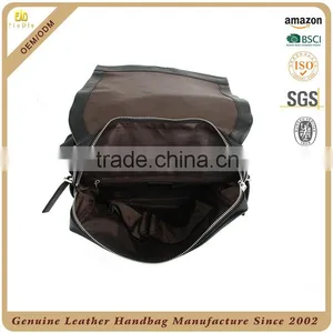 Guangzhou Manufacturer 100% Real Leather Mens Bag Cowhide Vintage Backpack for Men, OEM Backpack Men Leather in Black Color thumbnail-5