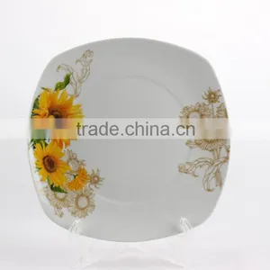 Small Size Super White Logo Decal Printable Customized Restaurant And Hotel Ceramic Porcelain Square Plates Dishes thumbnail-6