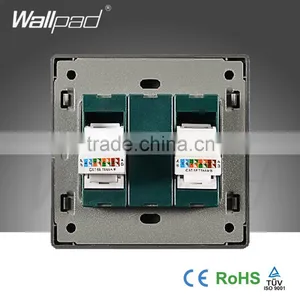 2015 China Hot Sale Wholesaler Wallpad Luxury Wall Light Switch Panel Network Computer Double COM Socket thumbnail-4