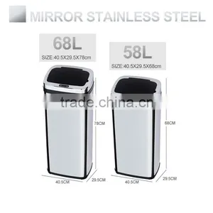 8 10 13 Gallon Infrared Touchless Dustbin Stainless Steel Waste Bin Automatic Garbage Can SD-007 thumbnail-4