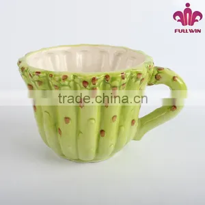 Logo Printed Ceramic Mug With Bamboo Design thumbnail-1
