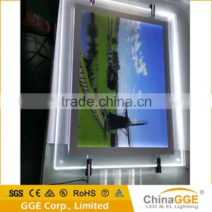 Suspending Cable LED Restaurant Menu Board Backlit Advertising Board Magnetic LED Pocket Double Sided Light Box thumbnail-5