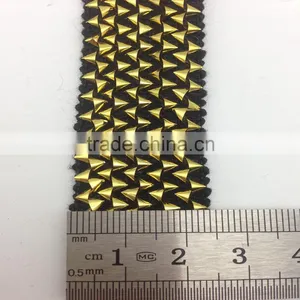 Fashion Royal Garment Accessories Golden Triangle Metallic Stretch Elastic Lace Trim thumbnail-1