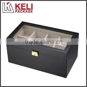 New Design Square Wooden Watch Box With Window for Eight Watches Use thumbnail-1