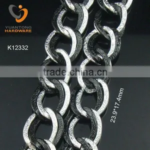 2.2-2.4mm Black and Silver Double Chain 23.9*17.4mm thumbnail-1